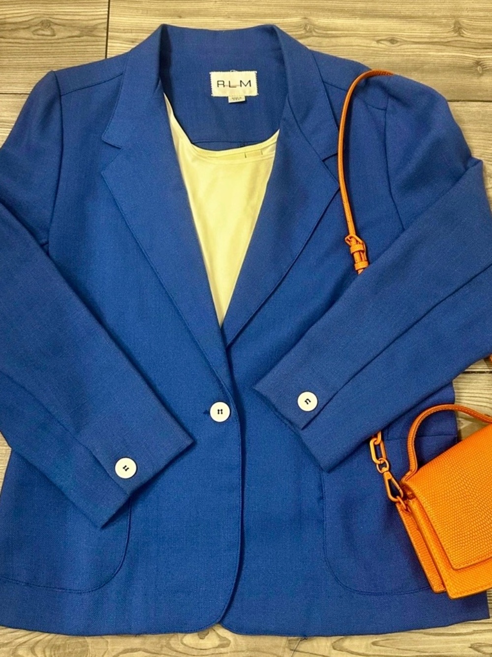 Cobalt Blue Blazer Structured Single Button Jacket Work Office Career Women’s - Picture 3 of 10